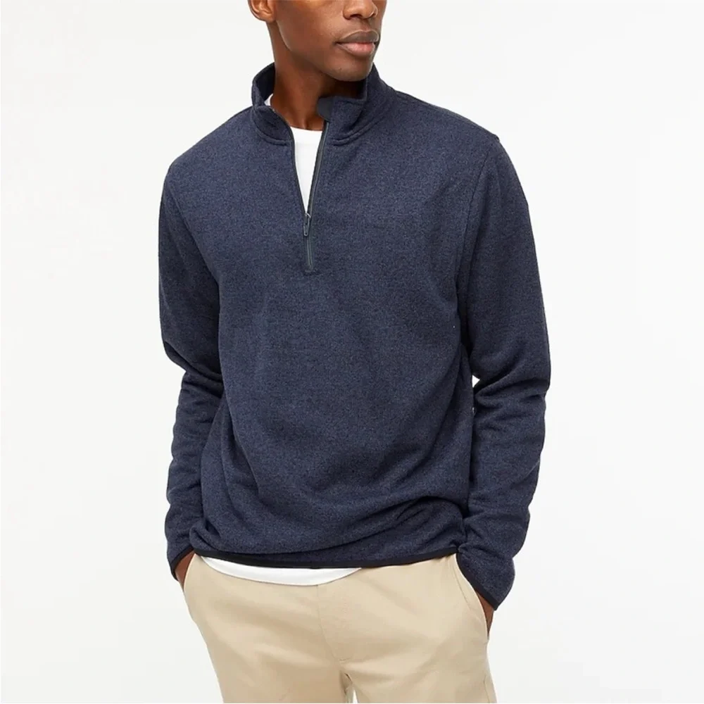 J Crew BD998 Marled fleece half-zip pullover, Size‎ M blue